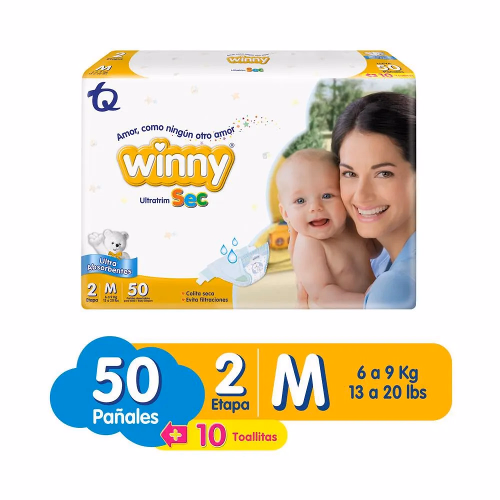 PAÑAL WINNY ULTRATRIM SEC ETAPA 2*50 UNIDADES