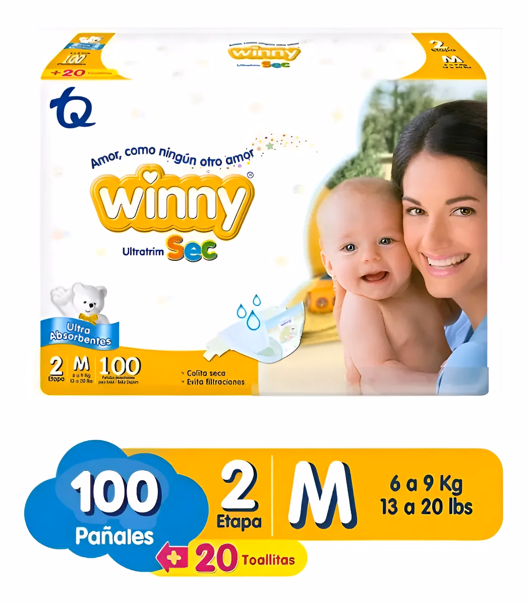 PAÑAL WINNY ETAPA 2*100 UNIDADES