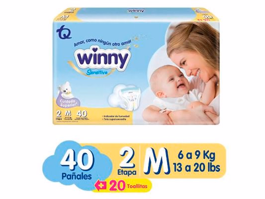 PAÑAL WINNY SENSITIVE ETAPA 2*40 UNIDADES
