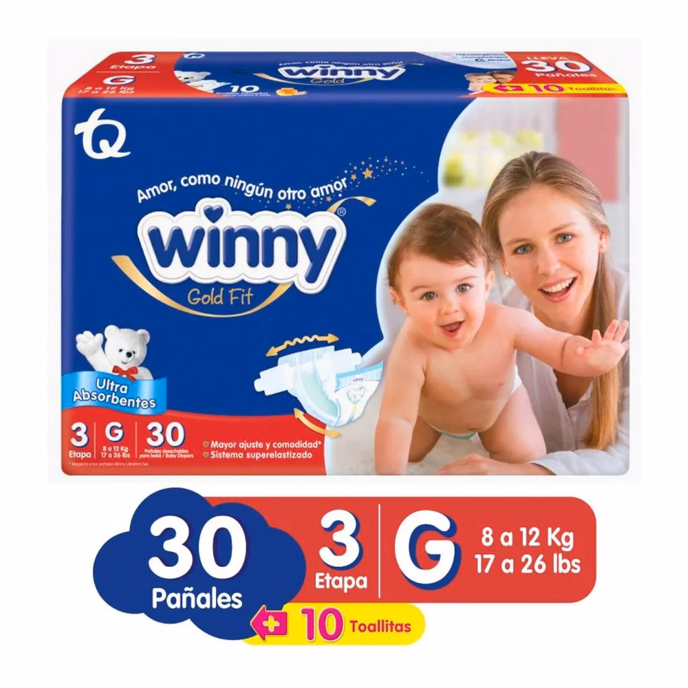 PAÑAL WINNY GOLD ETAPA 3*30 UNIDADES