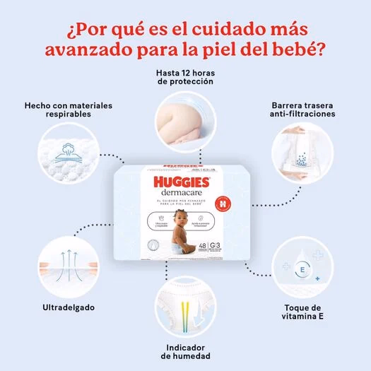 PAÑAL HUGGIES DERMACARE ETAPA 3*84