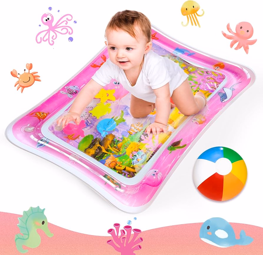 Tapete de Agua Inflable Sensorial "Tummy Time"🌊🦀👶