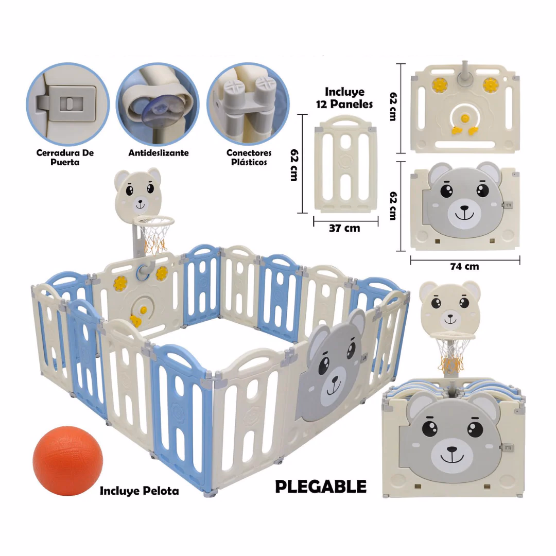 CORRAL DE JUEGOS PARA NIÑOS PLEGABLE Y MODULABLE 