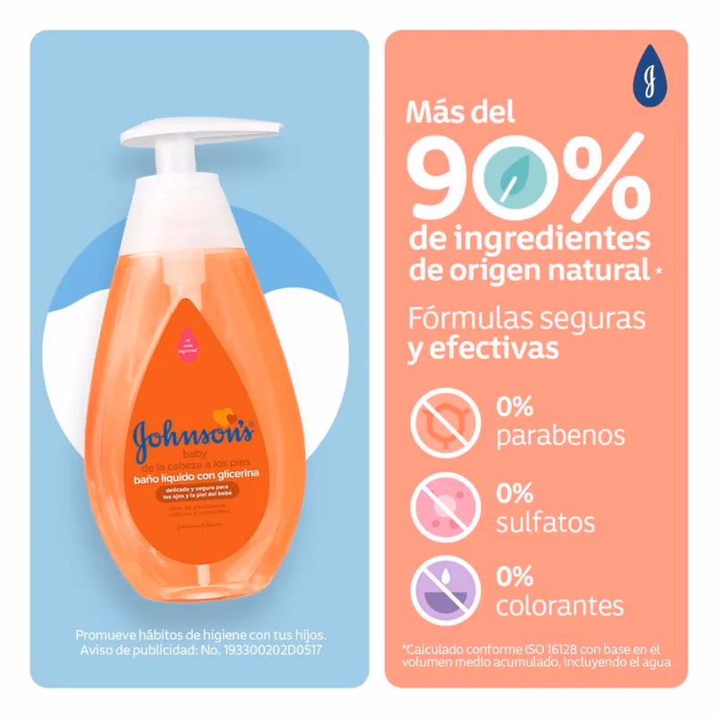 BAÑO LIQUIDO JOHNSONS DE LA CABEZA A LOS PIES