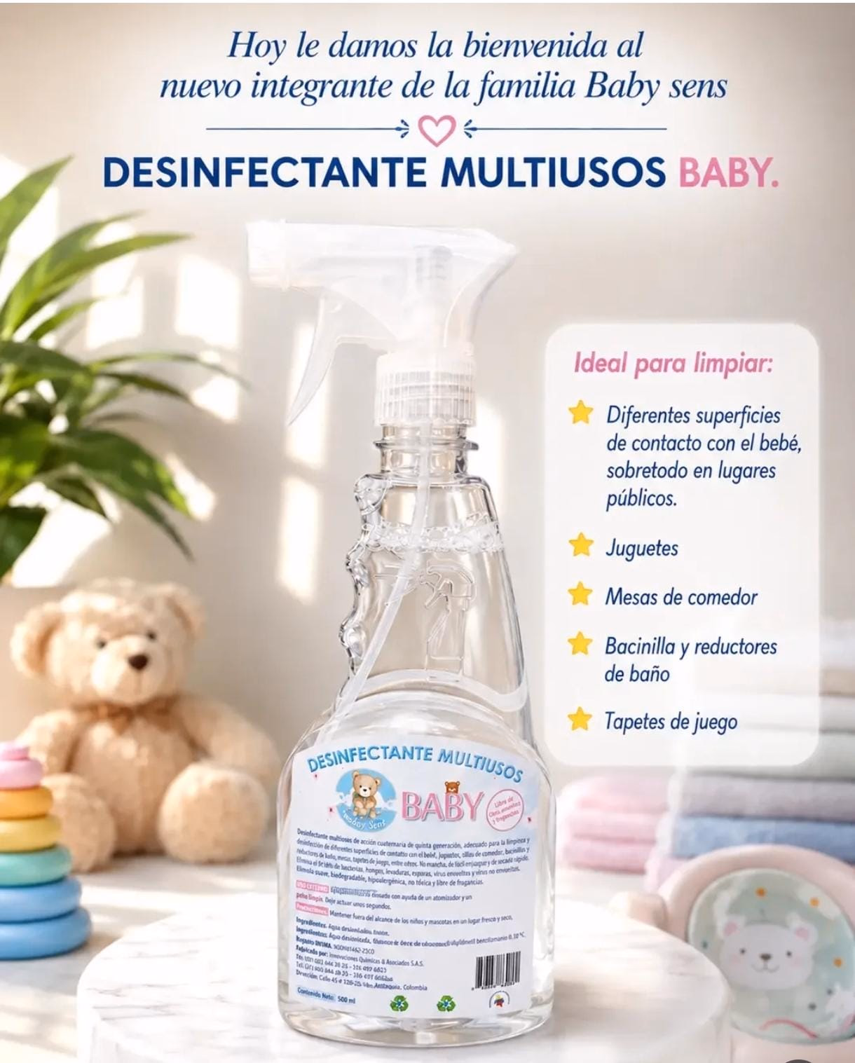 DESINFENCTANTE MULTIUSOS BABY  500ml
