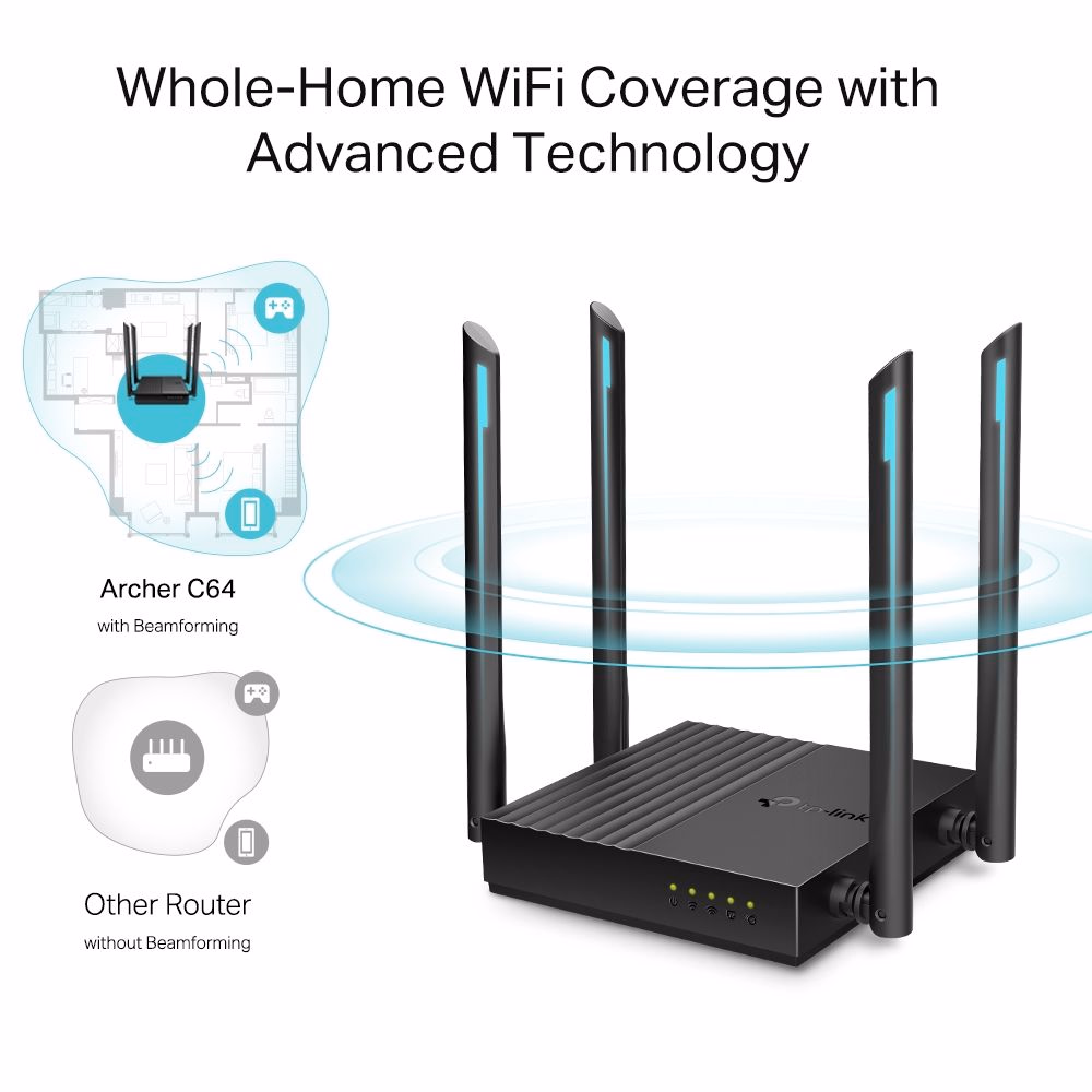 Router Tplink WiFi MU-MIMO inalámbrico AC1200